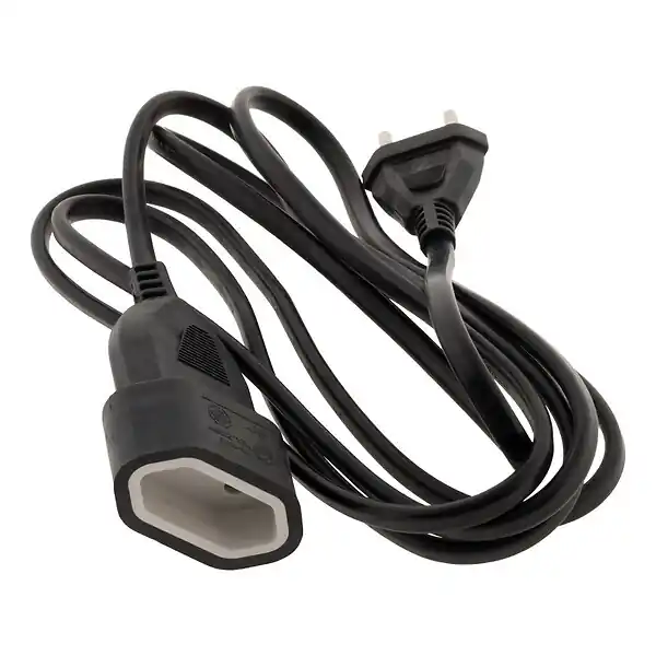 Commande En Gros Rallonge de câble HO5VV-F 2x1mm² - 2m - noir - Zenitech