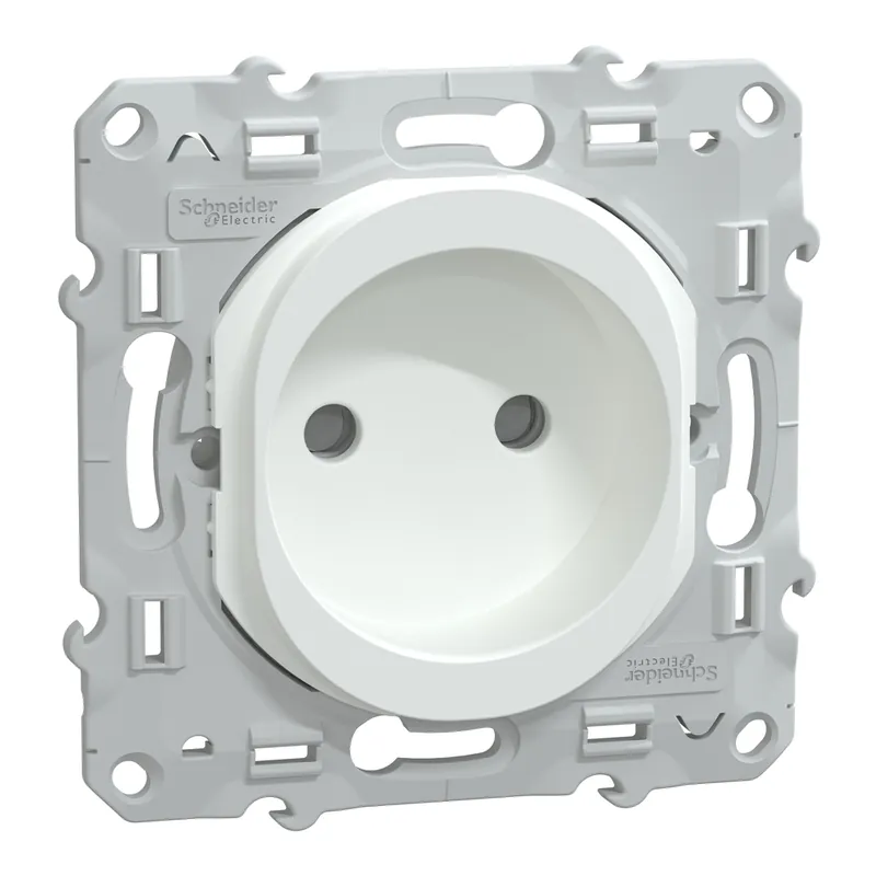 Prise électrique sans terre blanc - Ovalis SCHNEIDER ELECTRIC Soldes