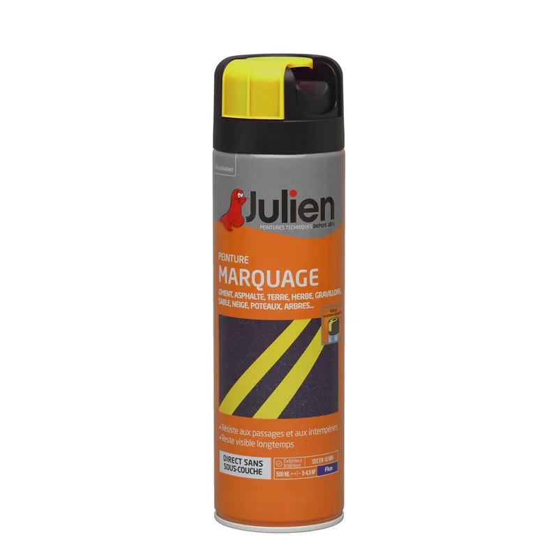 Meilleur Prix Bombe de peinture de marquage jaune fluo 500 ml - JULIEN