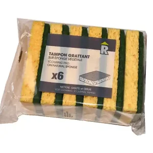 Lot de 6 tampons à récurer - Éponge végétale - Grattant ROZENBAL Jusqu'à Épuisement Des Stocks