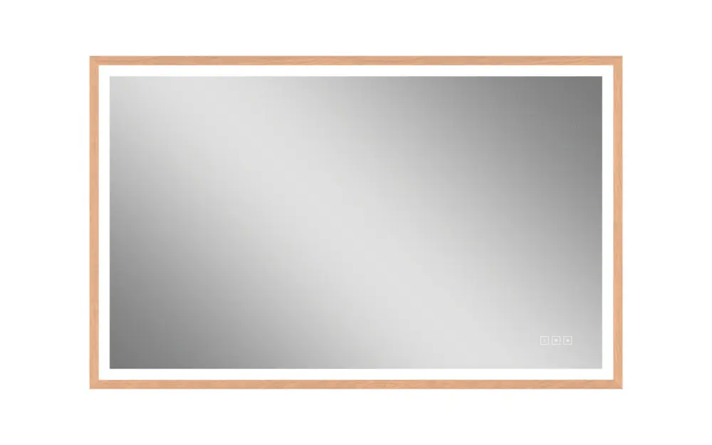 Offre Du Jour Miroir en bois lumineux 75 X 120 cm Swann Wood MP GLASS