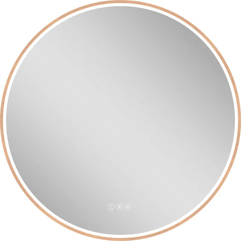 Miroir rond en bois lumineux D.90 cm Swann Wood MP GLASS Certifié