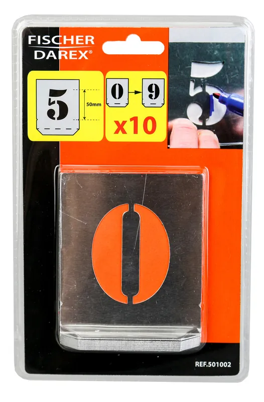 Pochoirs 10 chiffres - FISCHER DAREX Expédition Rapide