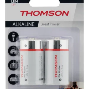 Lot de 2 piles alcalines C ou LR14 - THOMSON Acheter Direct