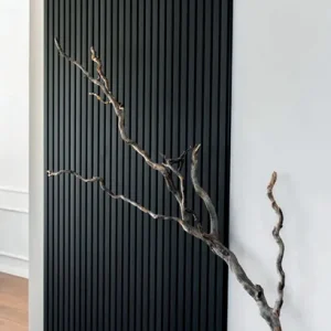 Panneau décoratif MDF 3D Latt noir matt sur fond noir - Lot de 2 - 20 x 287 x 1250 mm - AJ TIMBER Achat Immédiat