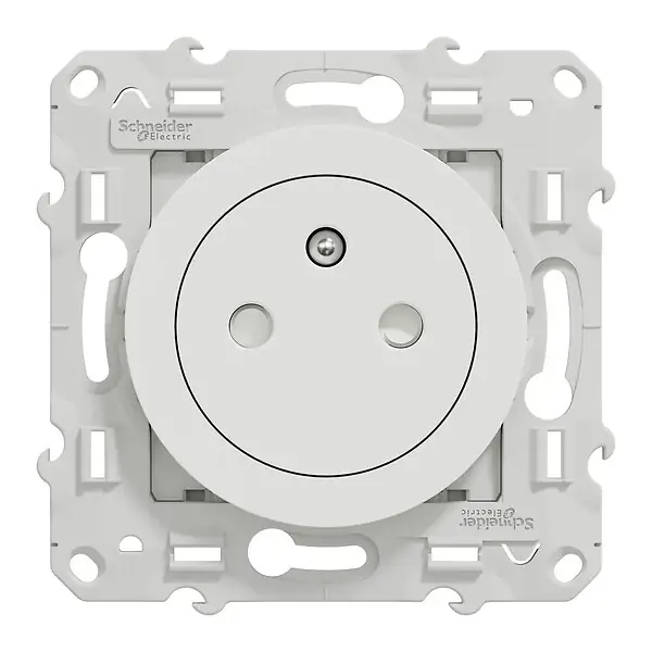 Prise de courant 2P+T affleurante - Odace - Blanc - 16A SCHNEIDER ELECTRIC Meilleur Prix