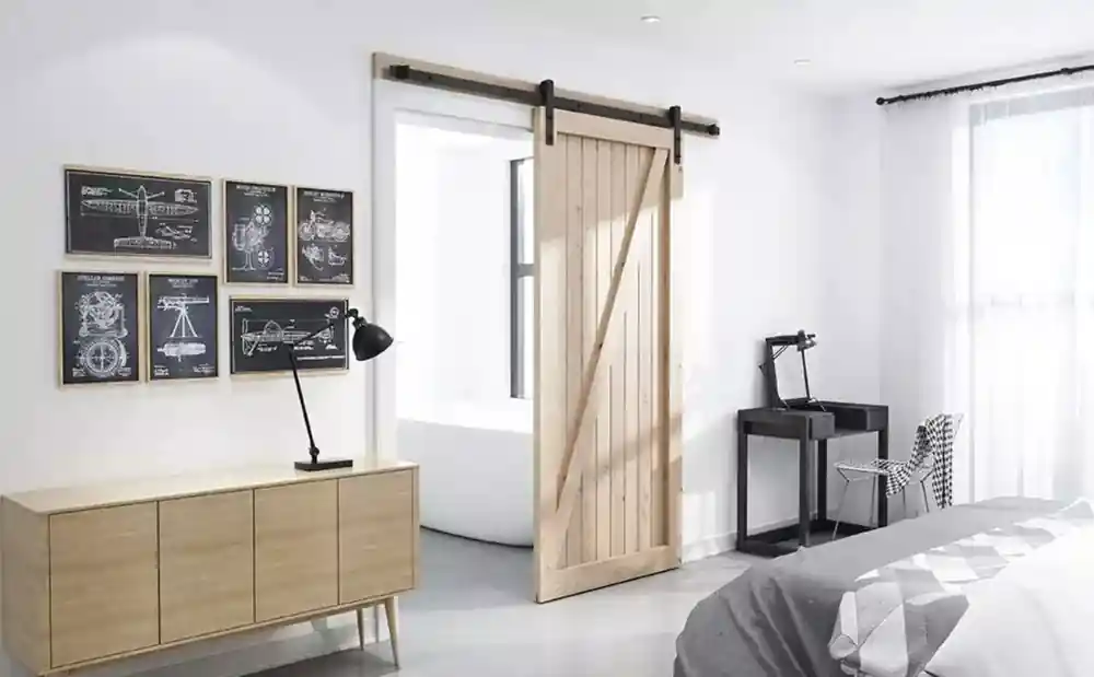 Produit De Marque Kit rail style industriel noir pour porte coulissante charge 60 kg épaisseur porte 35 à 60 mm L.200 cm CIME