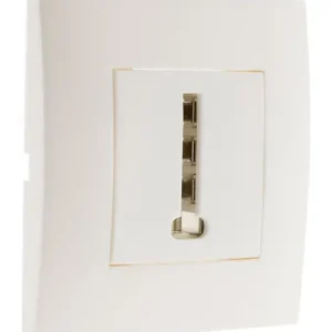 Prise téléphone Simplea 8 plots - blanc - Zenitech Quantité Limitée