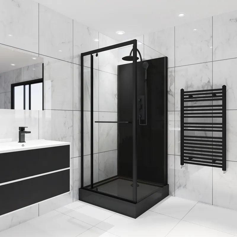 Cabine de douche Denver noir 90 x 90 x 225 cm OCEA Commande En Gros