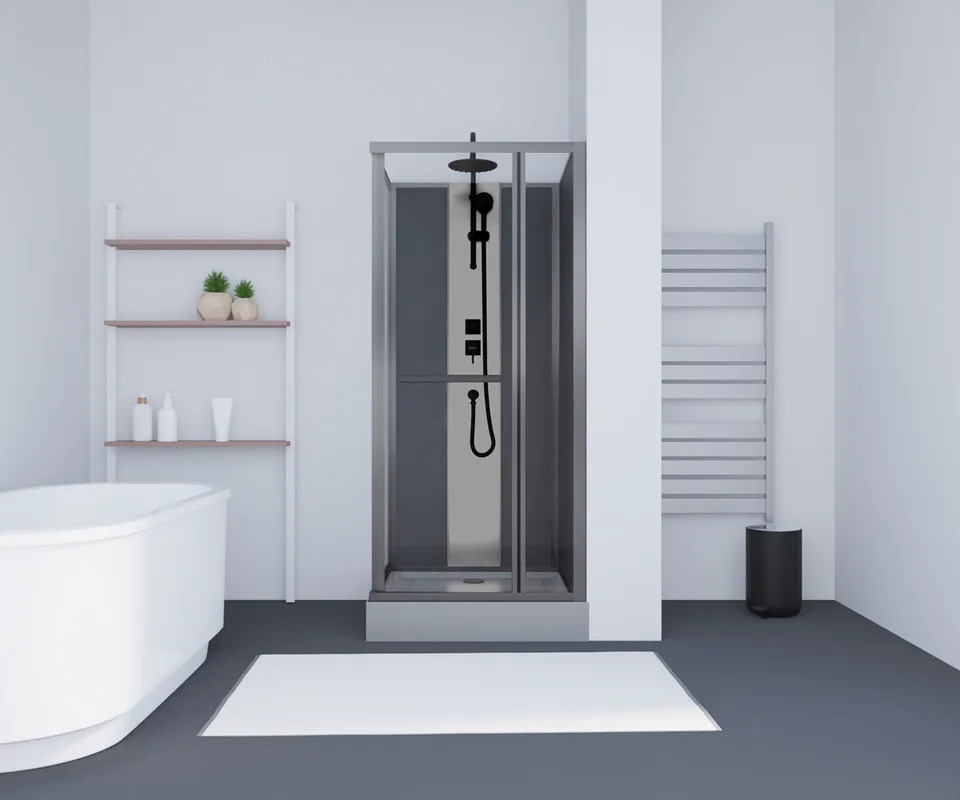 Cabine de douche Slide gris 90 x 90 x 225 cm OCEA Acheter Direct