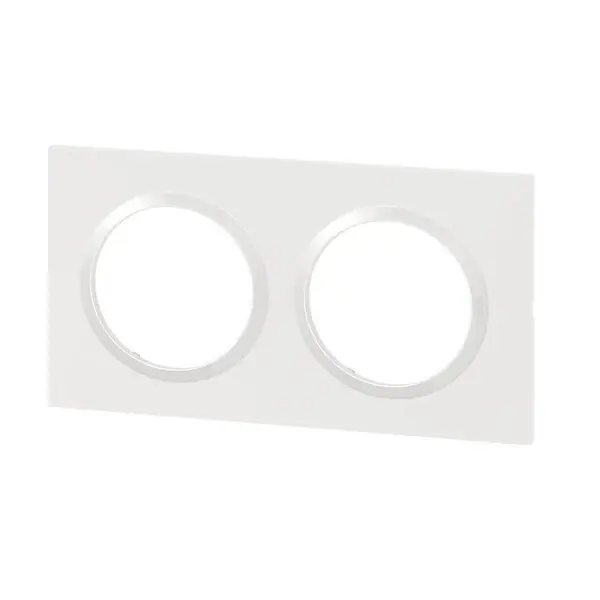 Acheter Direct Plaque carrée Dooxie 2 postes - Blanc - Rattrapage mural LEGRAND
