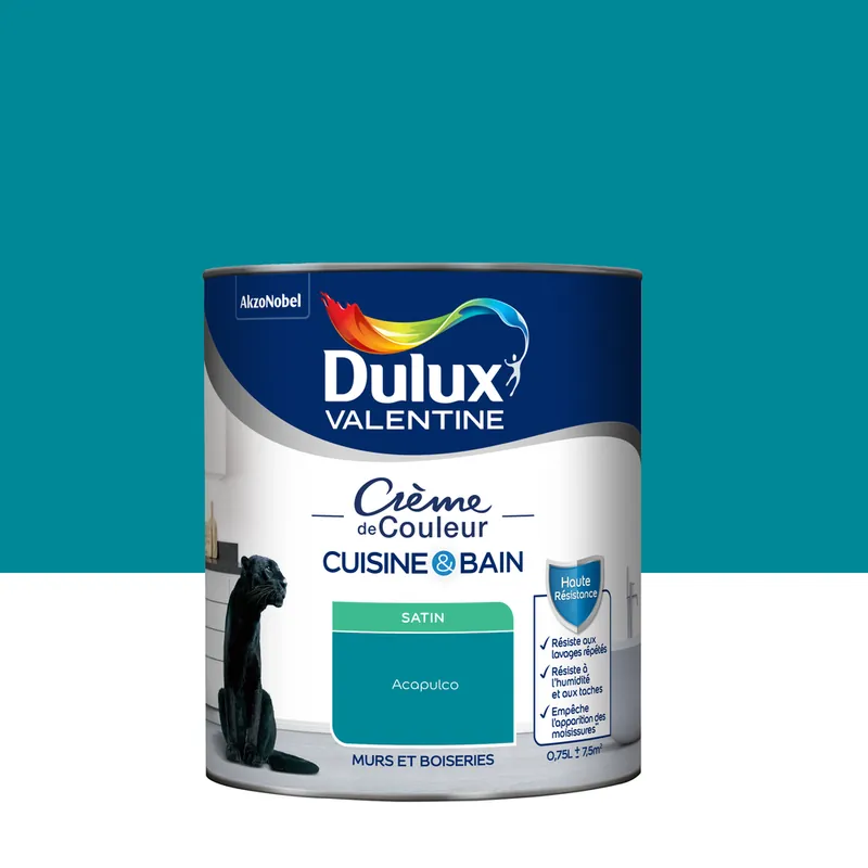 Meilleur Choix Peinture Crème de Couleur Cuisine et Bain Satin Acapulco 0,75 L