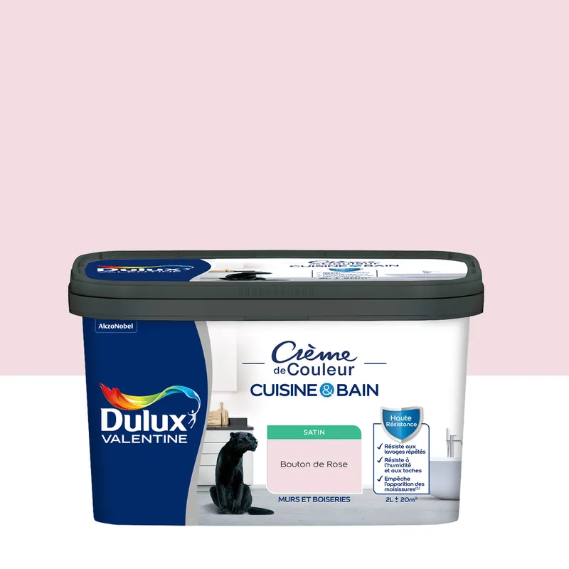 Must-Have Peinture Crème de Couleur Cuisine et Bain Satin Bouton de Rose 2 L