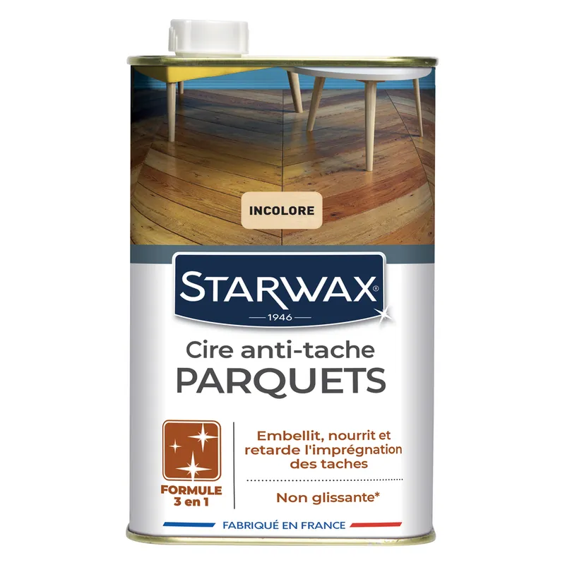 Cire anti tâches parquet ciré Starlon incolore 1 l STARWAX Top Vente