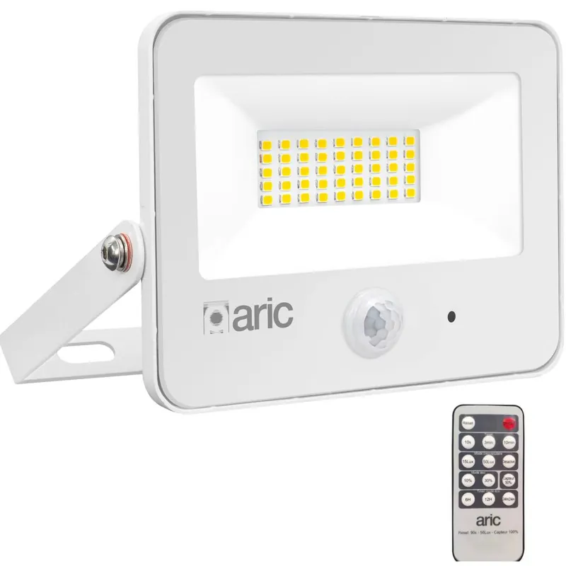 Promotion Saisonnière Projecteur extérieur LED détecteur de mouvements Wink 2 blanc IP65 3000 lumens blanc chaud - ARIC