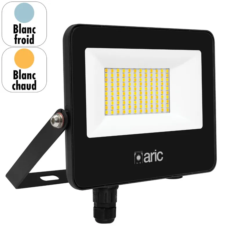 Projecteur extérieur LED Wink 2 noir IP65 5500 lumens blanc variable CCT - ARIC Certifié