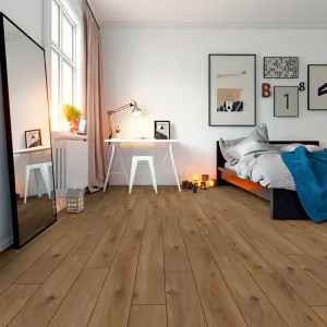 Sol stratifié décor chêne doré AQ.AMAZONE ép10 mm 15,7 x 138 cm AC5 compatible pièce humide 1,30 m² /pqt KRONOTEX Livraison Express