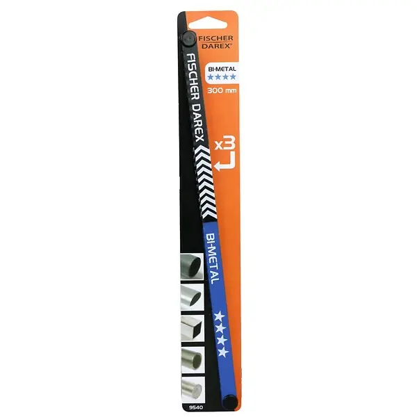 Jusqu'à Épuisement Des Stocks 3 lames de scie à métaux acier bi-métal - lot de 3 FISCHER DAREX