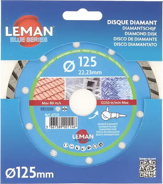 Disque diamant jante continue - 125mm - Coupe carrelage LEMAN Prix Cassé