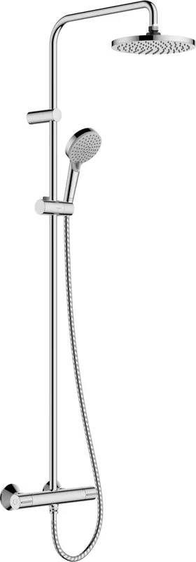 Meilleur Prix Colonne de douche ronde avec mitigeur thermostatique chromée Vernis Blend 200 HANSGROHE