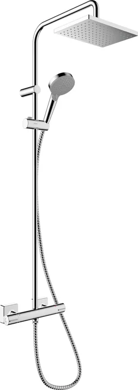 Quantité Limitée Colonne de douche carrée avec mitigeur thermostatique chromée Vernis Shape 230 HANSGROHE