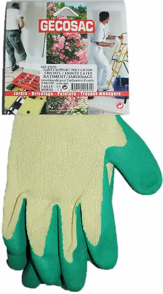 Livraison Express Gants poly-coton - Enduit latex adhérisé rugueux - Taille 10 GECOSAC