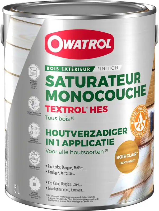 Saturateur TEXTROL HES Bois clair 5L OWATROL Satisfait Ou Remboursé