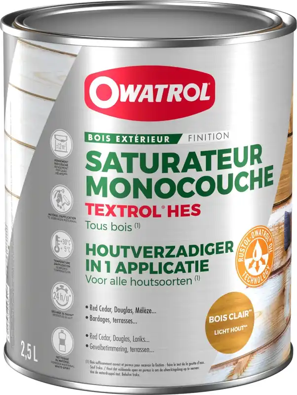 Saturateur TEXTROL HES Bois clair 2,5L OWATROL Vente Directe