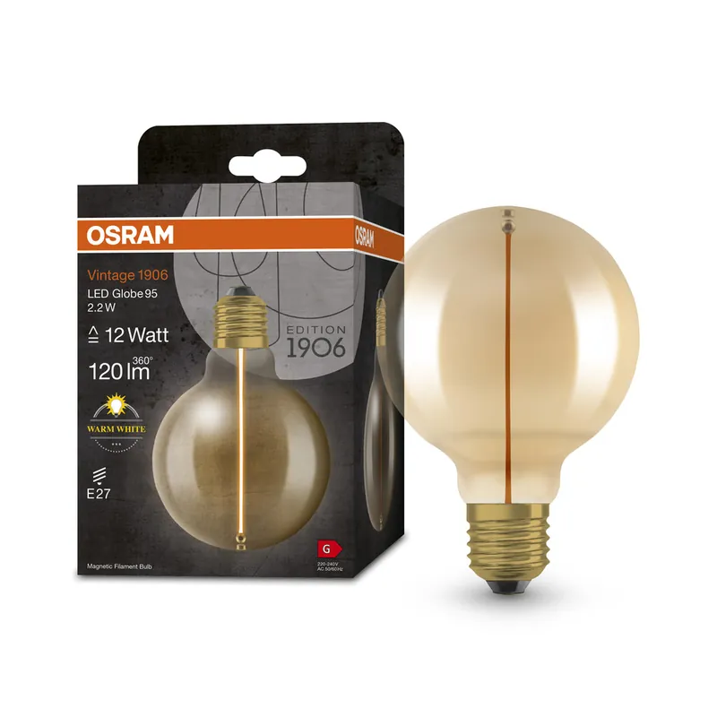 Ampoule LED E27 Vintage 2.2 W=120 lumens blanc chaud OSRAM Retour Gratuit