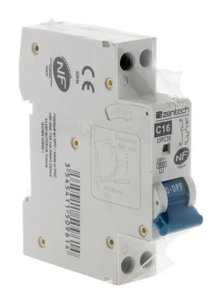 Nouvel Arrivage Disjoncteur modulaire phase sans neutre - 16A ZENITECH