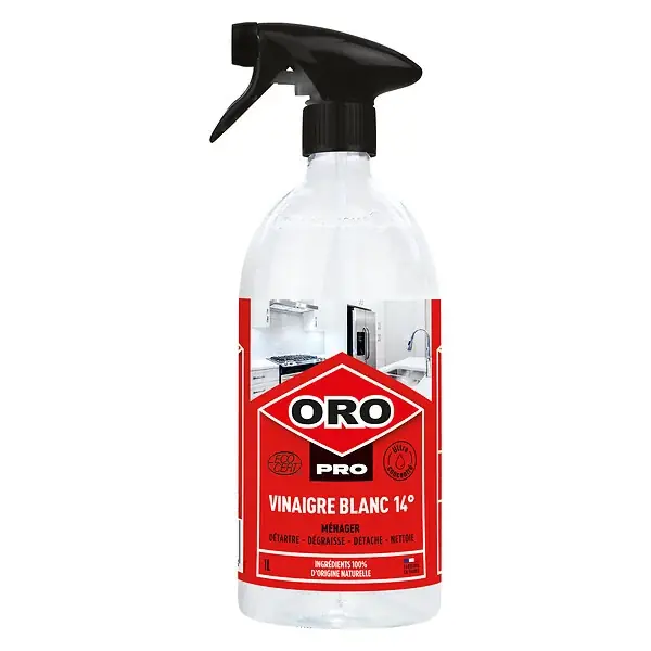 Vinaigre blanc 14° multi-usages - 1L ORO PRO Produit De Marque