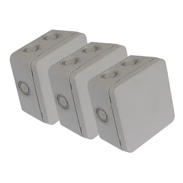 Boîtes de dérivation étanches IP54 85x85x50mm Lot de 3 DEBFLEX Prix Bas
