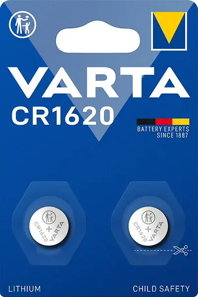 Pile bouton lithium CR1620 - Lot de 2 - 3V VARTA Expédition Rapide