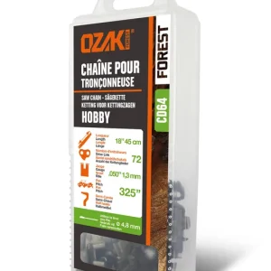 Chaine de tronçonneuse 45 cm 72 maillons pas 3.25 OZAKI Achat Immédiat