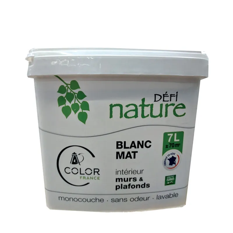 Bon Marché Peinture naturelle monocouche blanc mat 7 l - DEFI NATURE