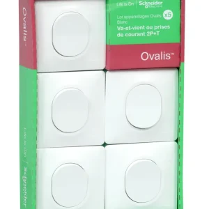 Livraison Express 5 interrupteurs ou va-et-vient complet blanc - Ovalis SCHNEIDER ELECTRIC