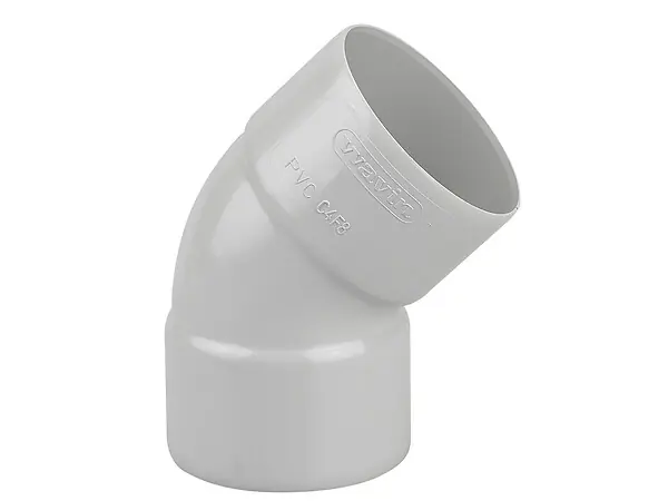 Coude gouttière PVC FF 45° DN80 - Gris clair WAVIN Prix Cassé