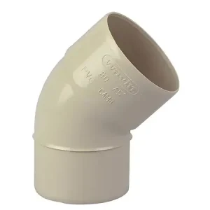 Coude gouttière PVC MF 45° DN80 - Sable WAVIN Top Vente