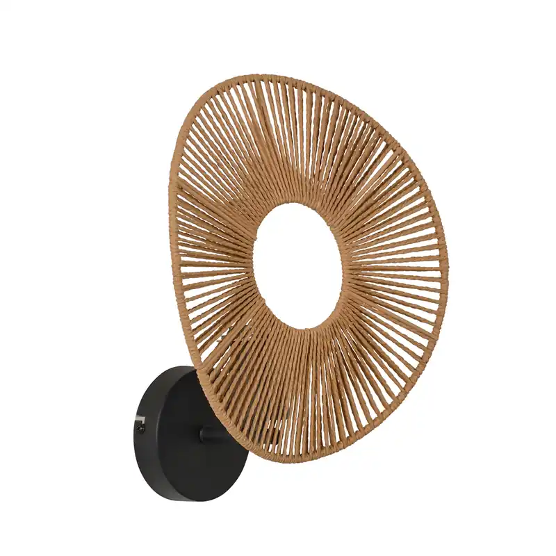 Acheter Direct Applique murale E27 15W noir et naturel Sahara - COREP