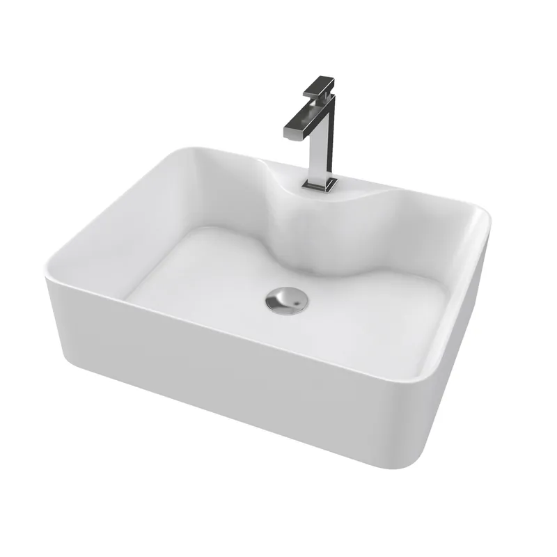 Meilleure Vente Vasque rectangle à poser en céramique blanche Fjord 48 x 37 x 13,5 cm AURLANE