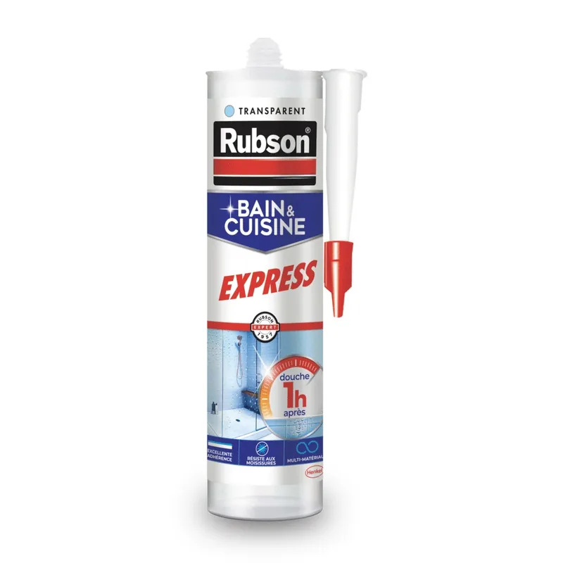 Mastic Silicone Cuisine & Bain Pure Séchage rapide transparent 280 ml RUBSON Nouvel Arrivage