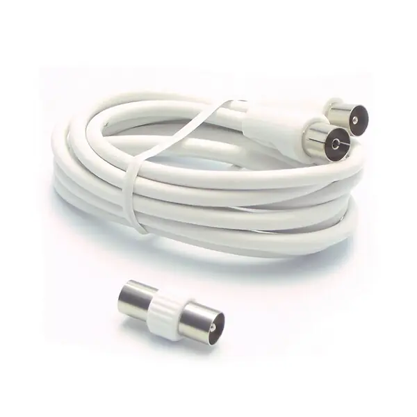 Prix Cassé Câble TV coaxial 9.52 mm mâle-femelle - 5 m + adaptateur ASTRELL