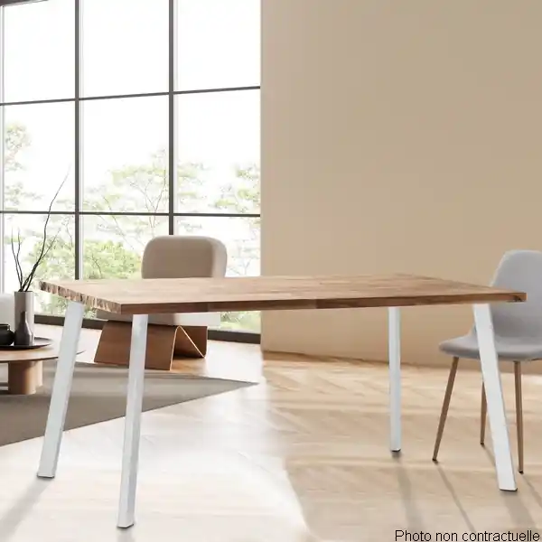 Pied de table incliné industriel blanc hauteur 71 cm MOTTEZ Offre Spéciale