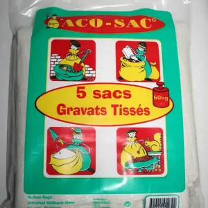 Sacs à gravats tissés polypropylène - Blanc - Lot de 5 GECOSAC Bon Plan