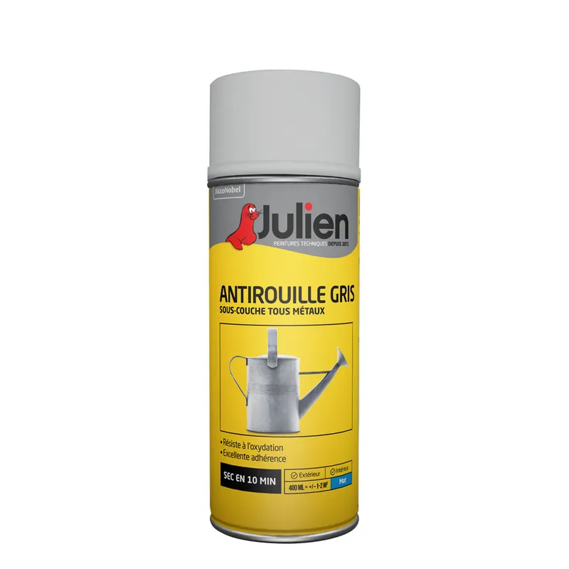 Offre Exclusive Primaire antirouille gris en aérosol 400 ml - JULIEN