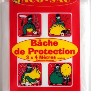Nouvel Arrivage Bâche polyéthylène translucide - 3 x 4 m - épaisseur moyenne GECOSAC