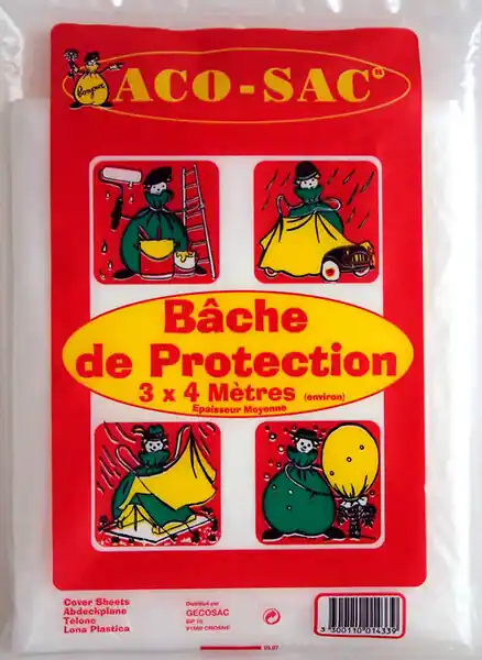 Nouvel Arrivage Bâche polyéthylène translucide - 3 x 4 m - épaisseur moyenne GECOSAC