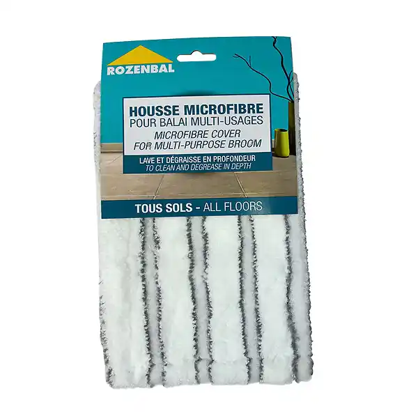 Housse microfibre pour balai plat Céleste - Blanc-gris ROZENBAL Prix Réduit