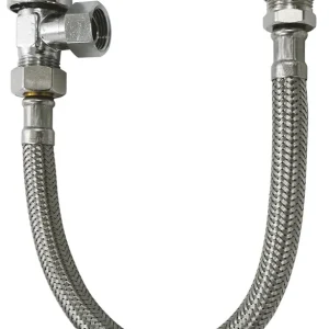 Robinet d‘arrêt de WC avec flexible sortie bicône diamètre 12 mm L 30 cm Meilleur Choix