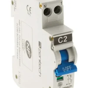 Offre Du Jour Disjoncteur phase neutre 2A - Rail DIN - 3kA ZENITECH